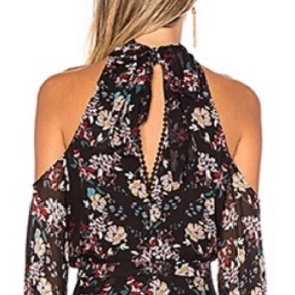 NICHOLAS Floral Chain Neck Wrap Silk Dress - Picture 3 of 15